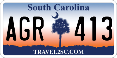 SC license plate AGR413