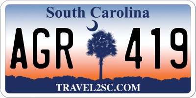 SC license plate AGR419