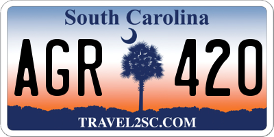 SC license plate AGR420