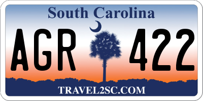 SC license plate AGR422