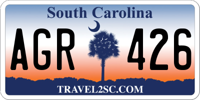 SC license plate AGR426