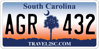 SC license plate AGR432