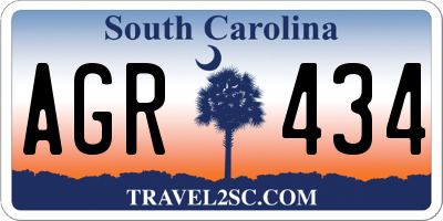 SC license plate AGR434