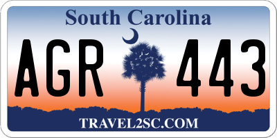SC license plate AGR443
