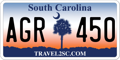SC license plate AGR450