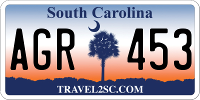 SC license plate AGR453