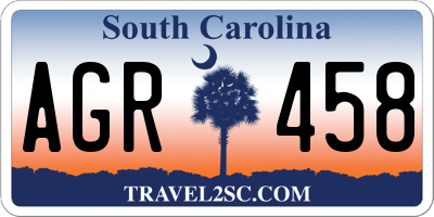 SC license plate AGR458