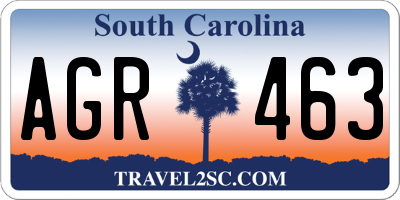 SC license plate AGR463