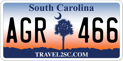SC license plate AGR466