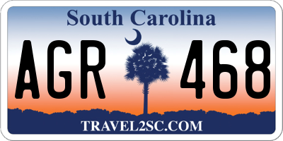 SC license plate AGR468