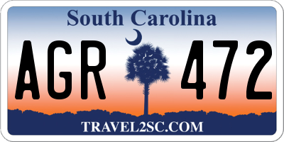 SC license plate AGR472