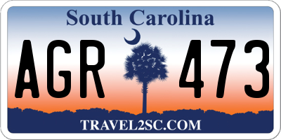 SC license plate AGR473