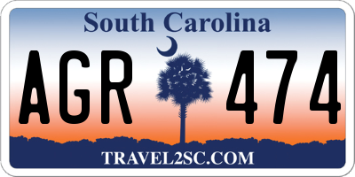 SC license plate AGR474