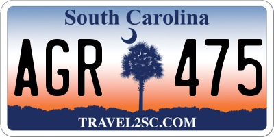 SC license plate AGR475