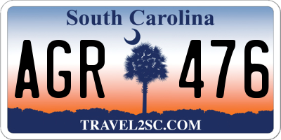 SC license plate AGR476