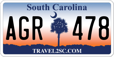 SC license plate AGR478