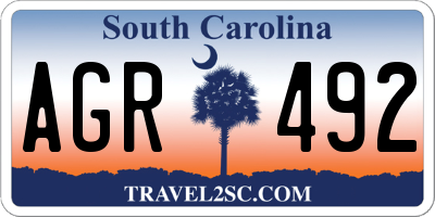 SC license plate AGR492