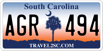 SC license plate AGR494