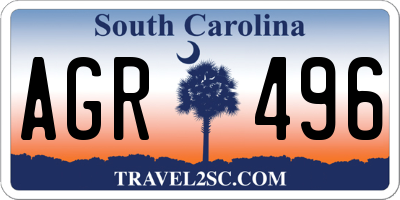 SC license plate AGR496