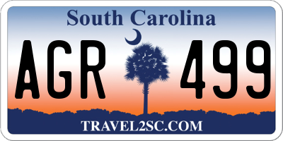 SC license plate AGR499