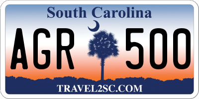 SC license plate AGR500