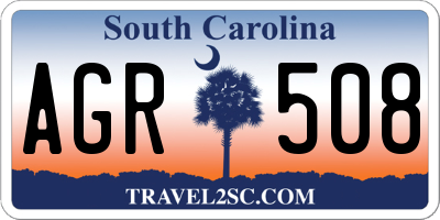 SC license plate AGR508