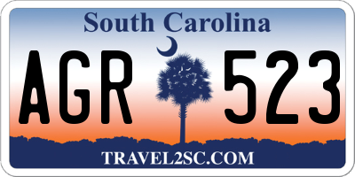 SC license plate AGR523