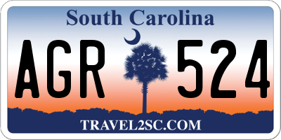 SC license plate AGR524