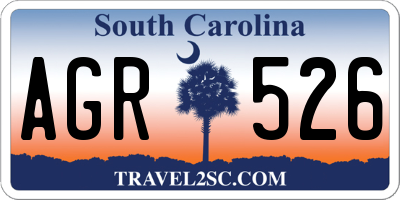 SC license plate AGR526