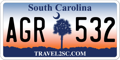 SC license plate AGR532