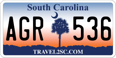 SC license plate AGR536