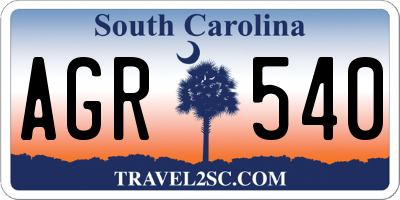 SC license plate AGR540