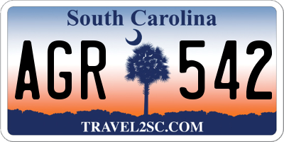 SC license plate AGR542