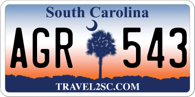 SC license plate AGR543