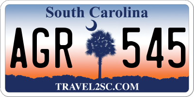 SC license plate AGR545