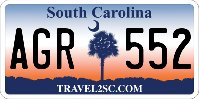 SC license plate AGR552