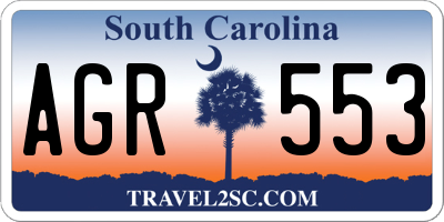 SC license plate AGR553