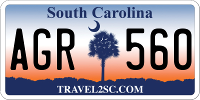 SC license plate AGR560