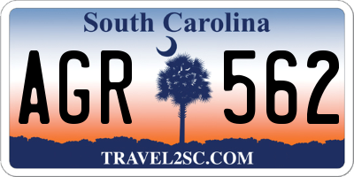 SC license plate AGR562