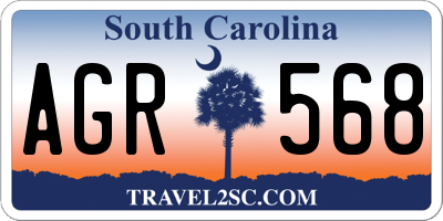 SC license plate AGR568