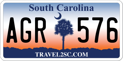 SC license plate AGR576