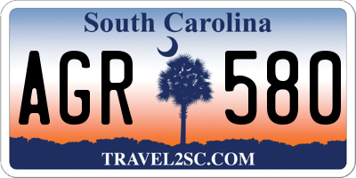 SC license plate AGR580