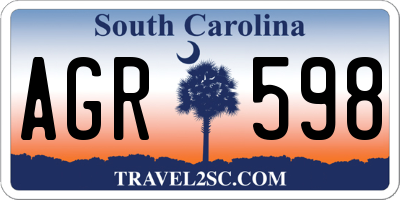 SC license plate AGR598