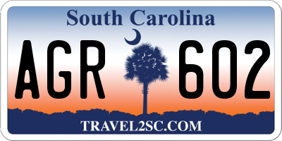 SC license plate AGR602