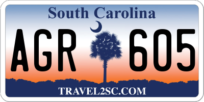 SC license plate AGR605