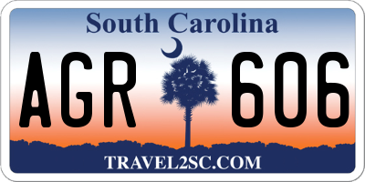 SC license plate AGR606