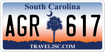 SC license plate AGR617