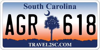 SC license plate AGR618