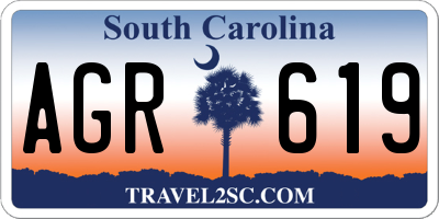 SC license plate AGR619