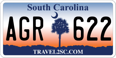 SC license plate AGR622